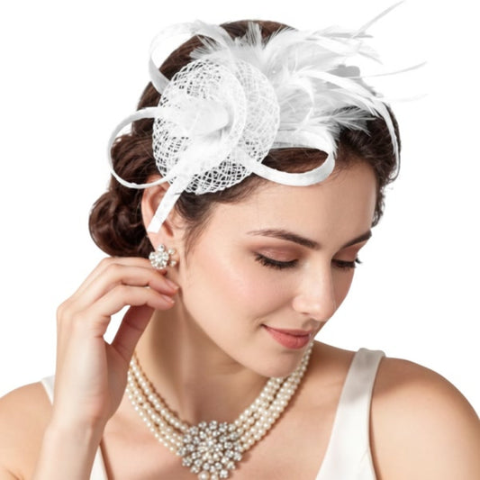 White Fascinator