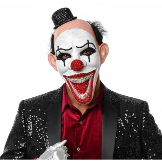 Black Rhinestone Clown Mask
