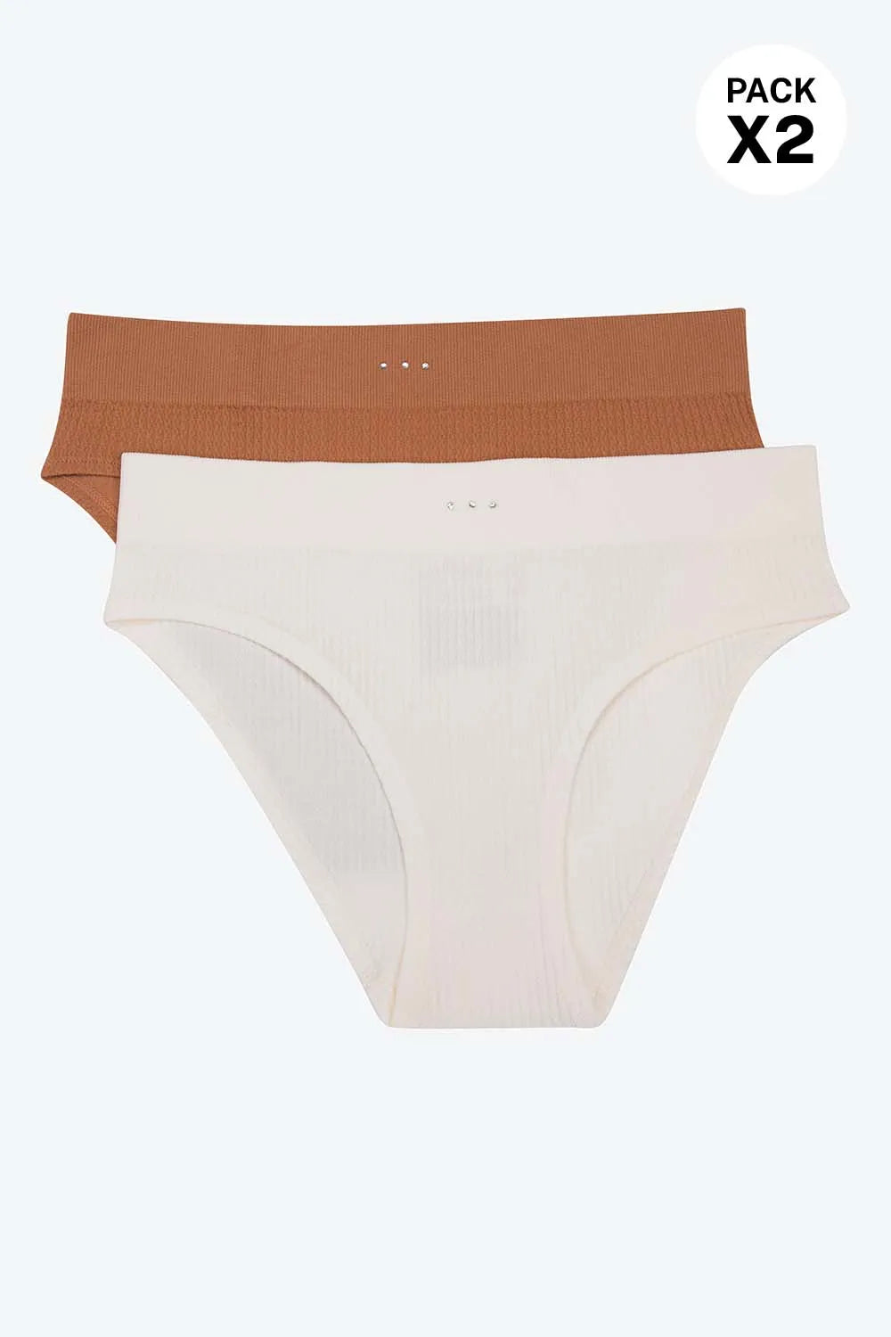 Panty Hipster Con Talle Alto En Seamless Paquete X2