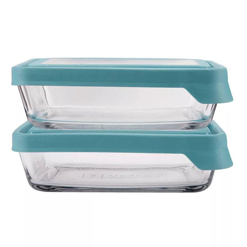 4PC-6C Rect Food Stro VP W/ Mineral Blue Lids