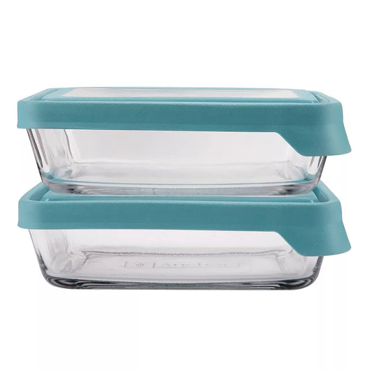4PC-6C Rect Food Stro VP W/ Mineral Blue Lids