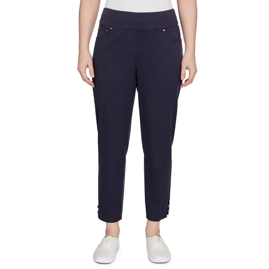Stretch Sateen Ankle Pant Navy- Ruby Rd