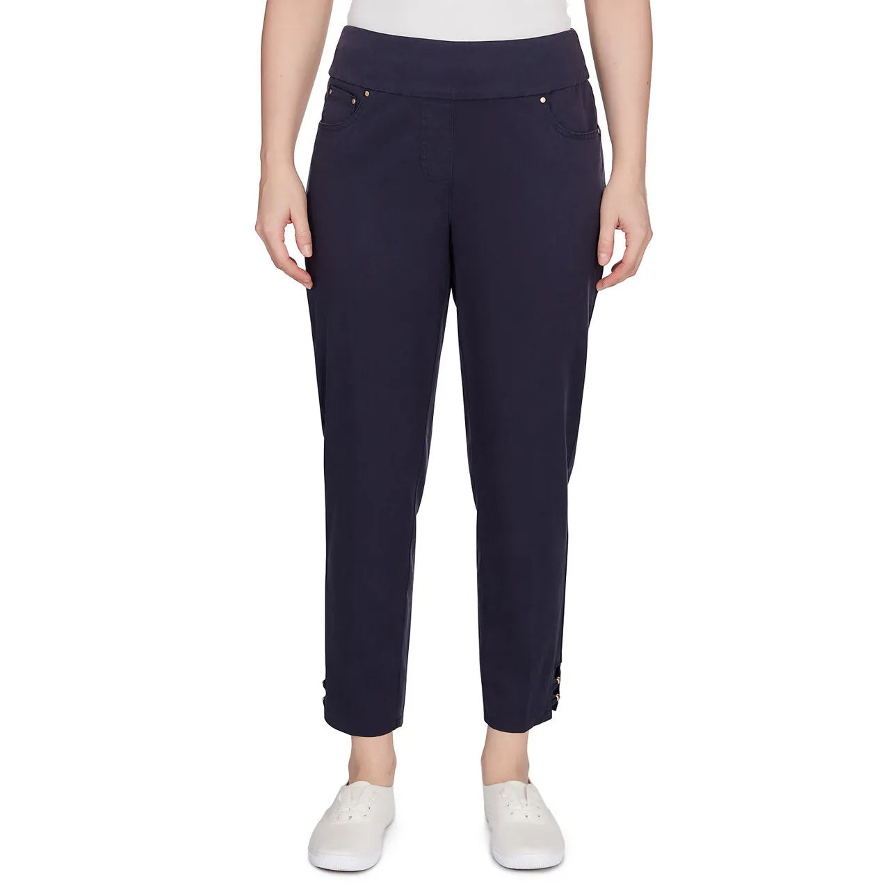 Stretch Sateen Ankle Pant Navy- Ruby Rd