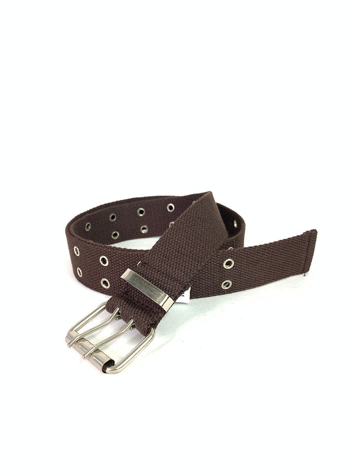 Canvas Two Hole Belt Brown