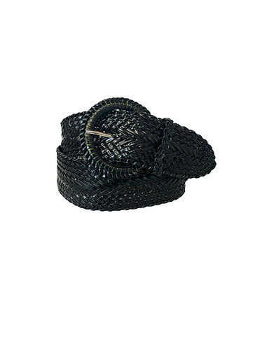 Wide Braided Belt Black