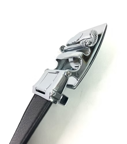 Automatic Buckle Belt Silver Black