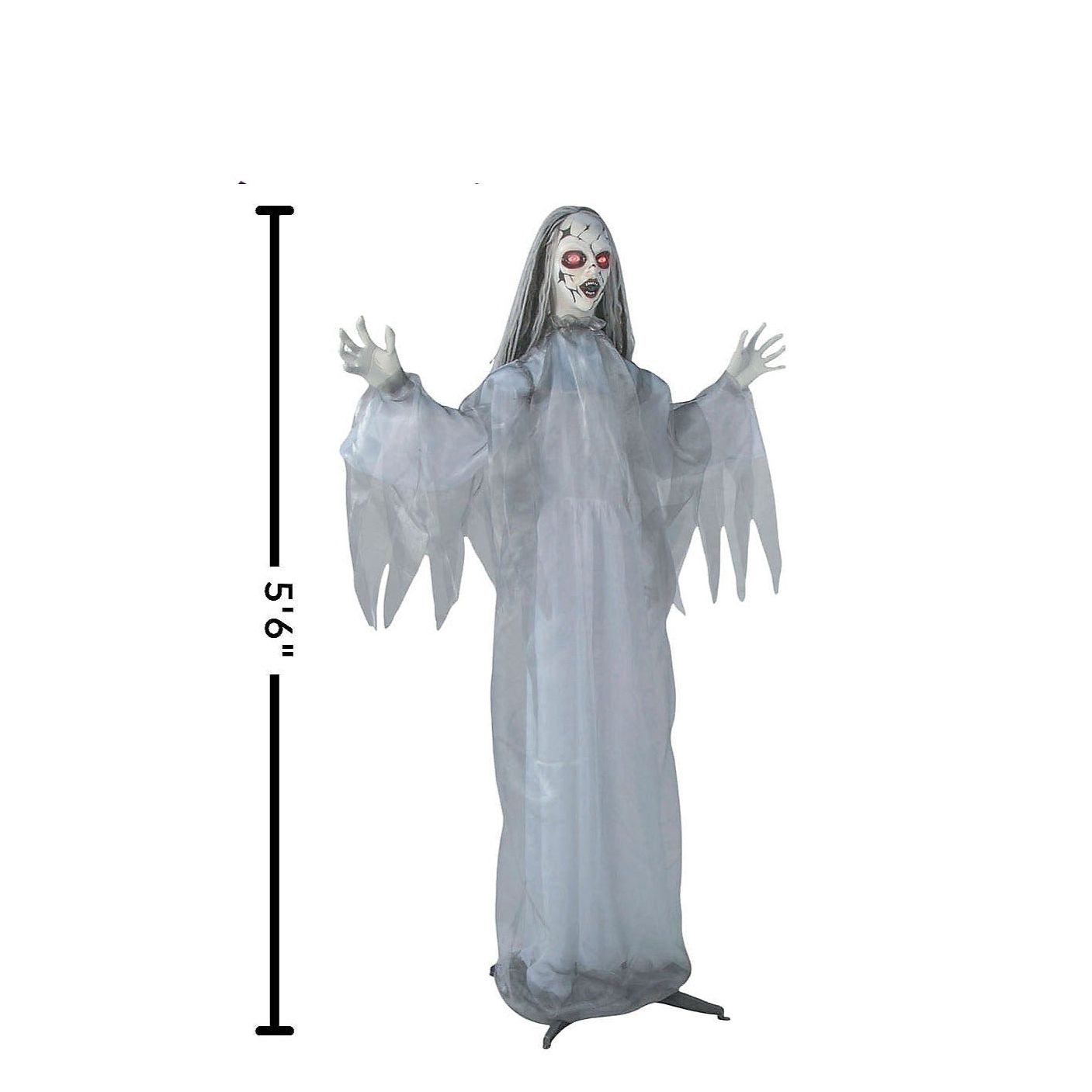 5 Ft. 6" Animated Standing Cracked Face Woman