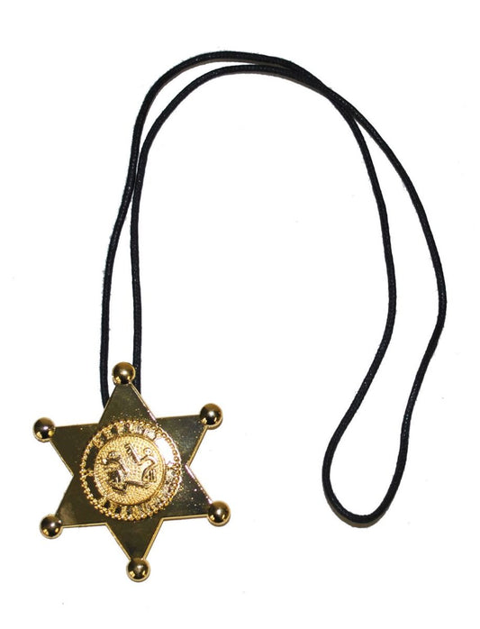 Necklace-Sheriff Badge-Plastic