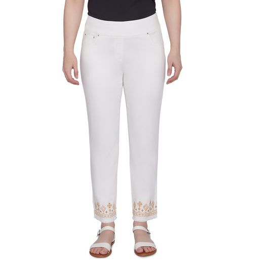 Alt Ankle Pant Emb Ivory - Ruby Rd