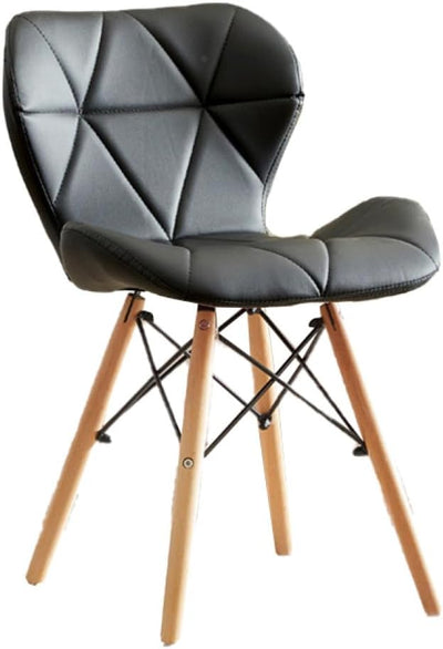 Nordic Tulip Plastic Dining Chair with Soft Cushion Black