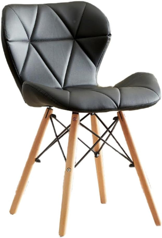 Nordic Tulip Plastic Dining Chair with Soft Cushion Black