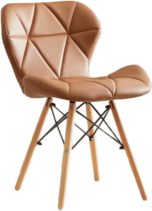 Nordic Tulip Plastic Dining Chair with Soft Cushion Brown