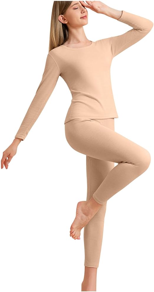 Set 2 Ladies Thermal Top & Bottoms Ecru