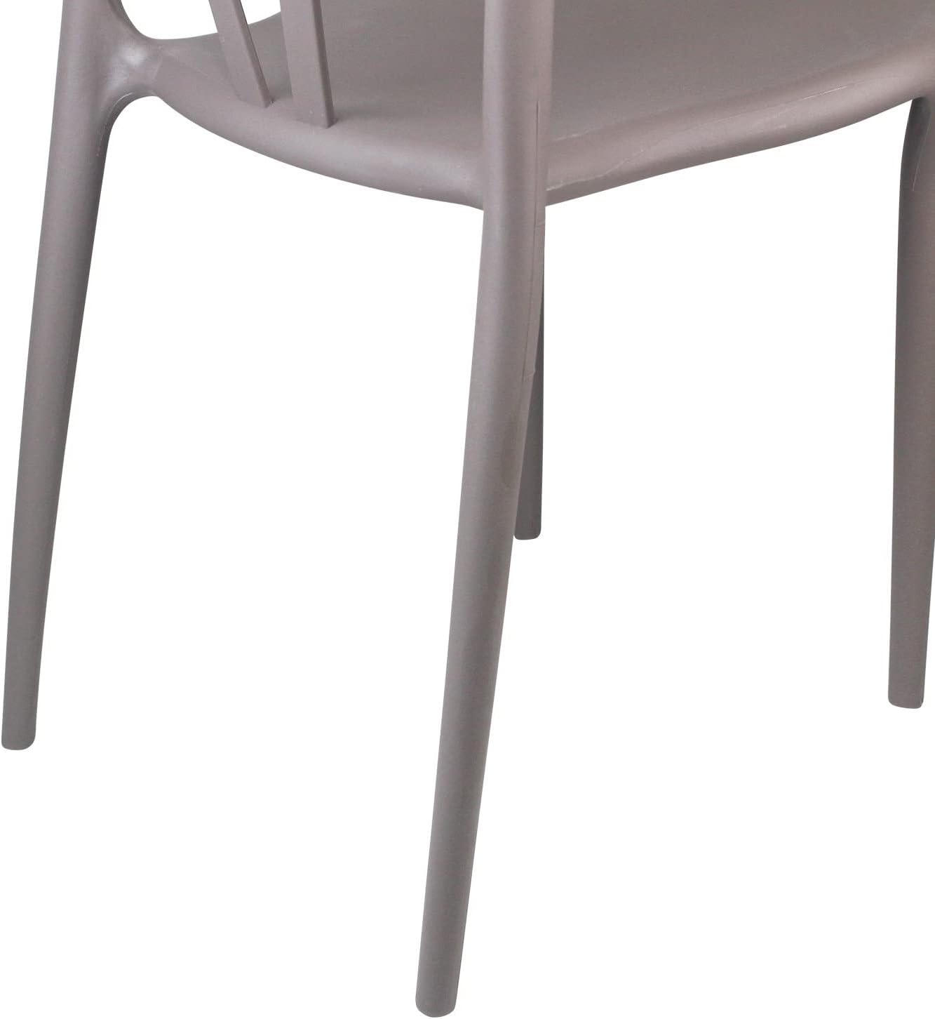 Nordic Style PP Plastic Dining Chair with Backrest Grey
