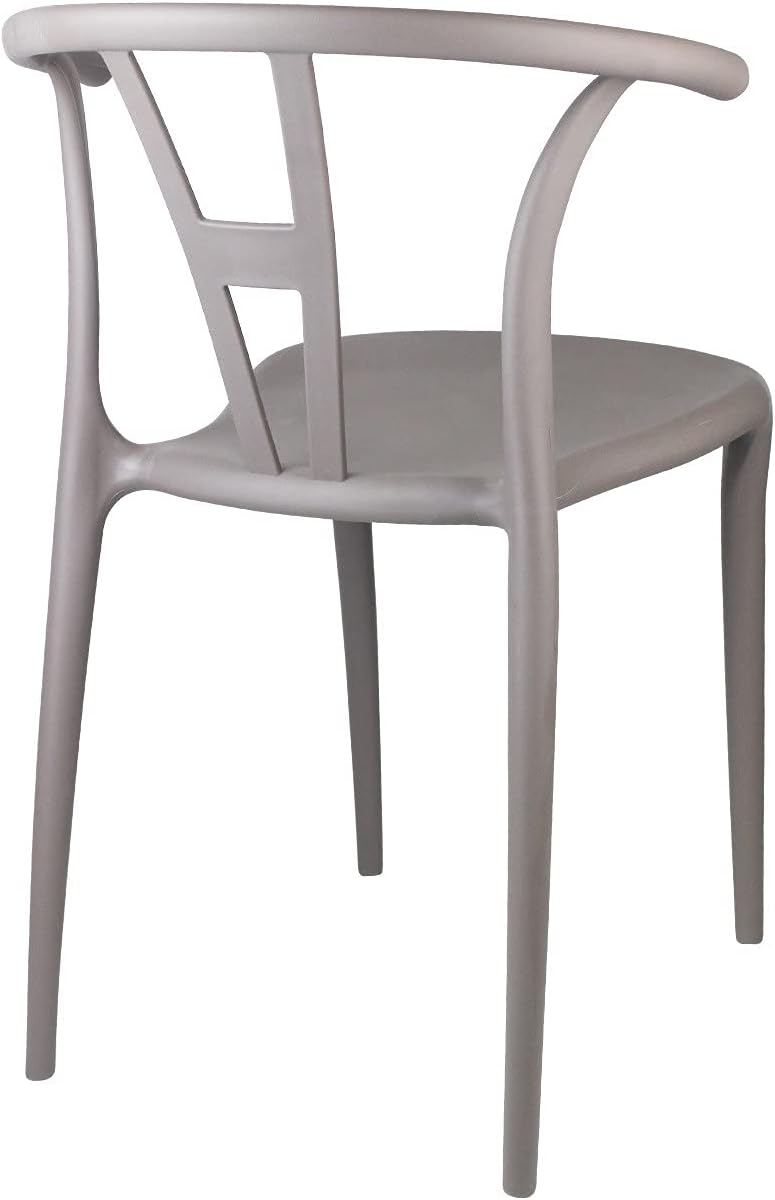 Nordic Style PP Plastic Dining Chair with Backrest Grey