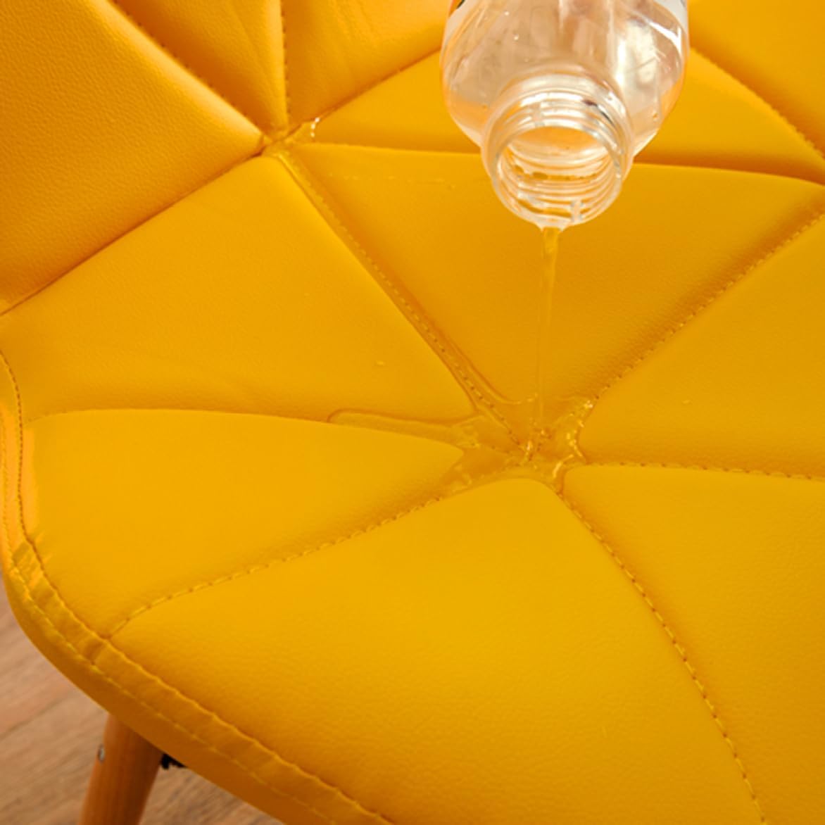 Nordic Tulip Plastic Dining Chair with Soft Cushion Yellow