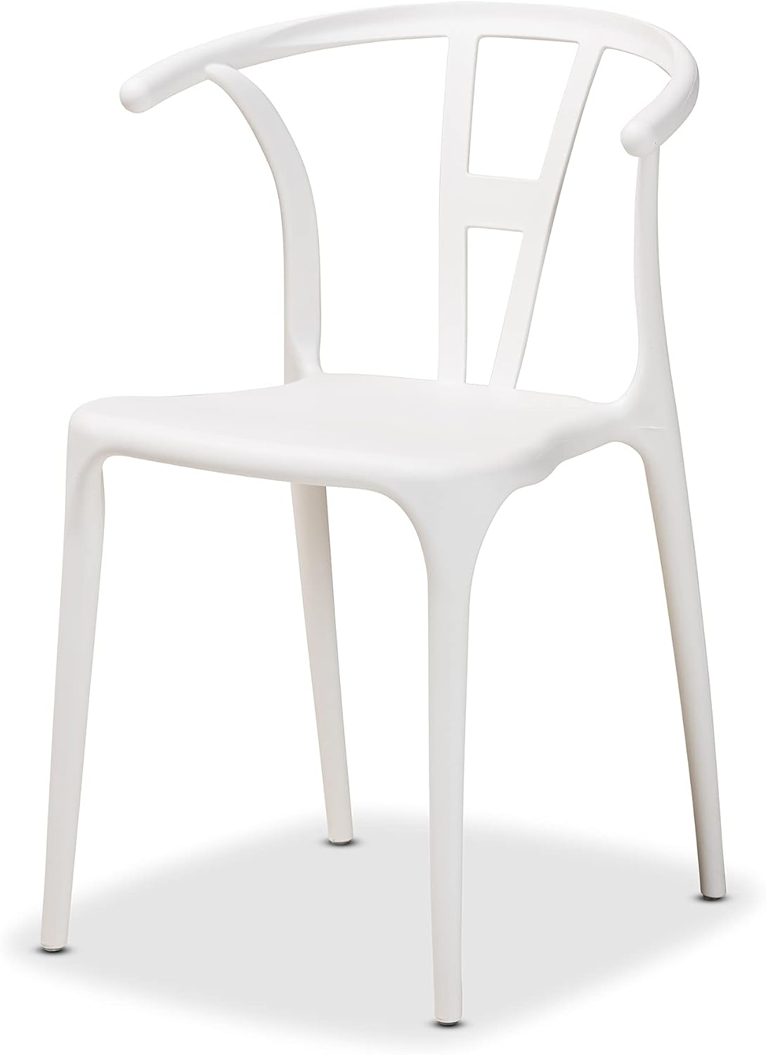 Nordic Style PP Plastic Dining Chair with Backrest White