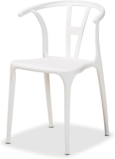 Nordic Style PP Plastic Dining Chair with Backrest White