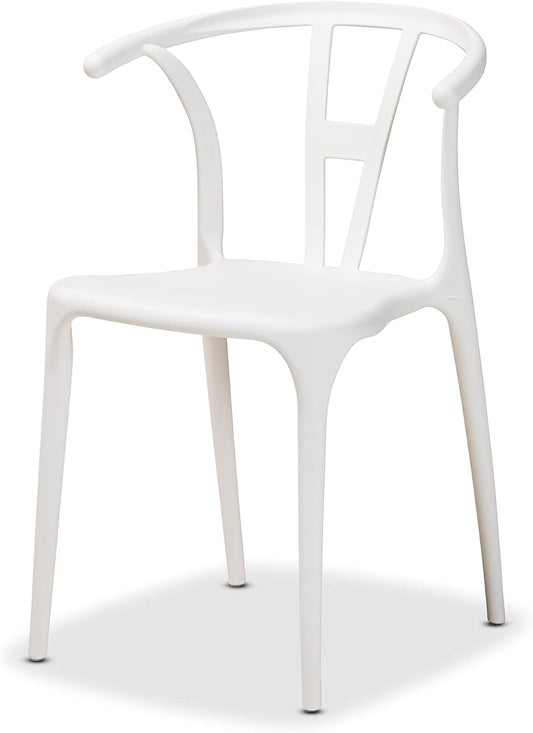 Nordic Style PP Plastic Dining Chair with Backrest White