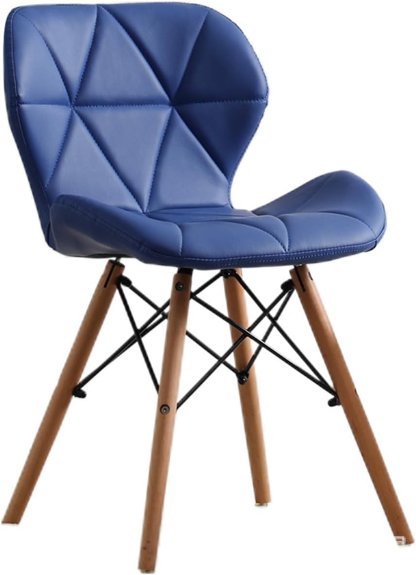 Nordic Tulip Plastic Dining Chair with Soft Cushion Blue