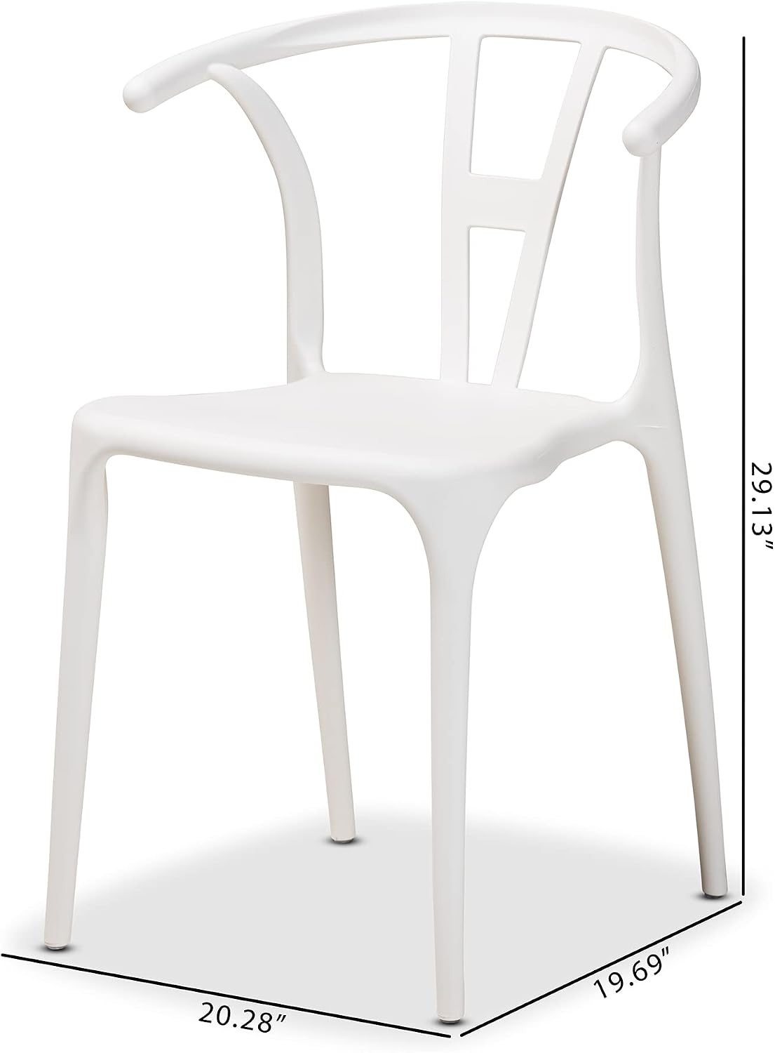 Nordic Style PP Plastic Dining Chair with Backrest White