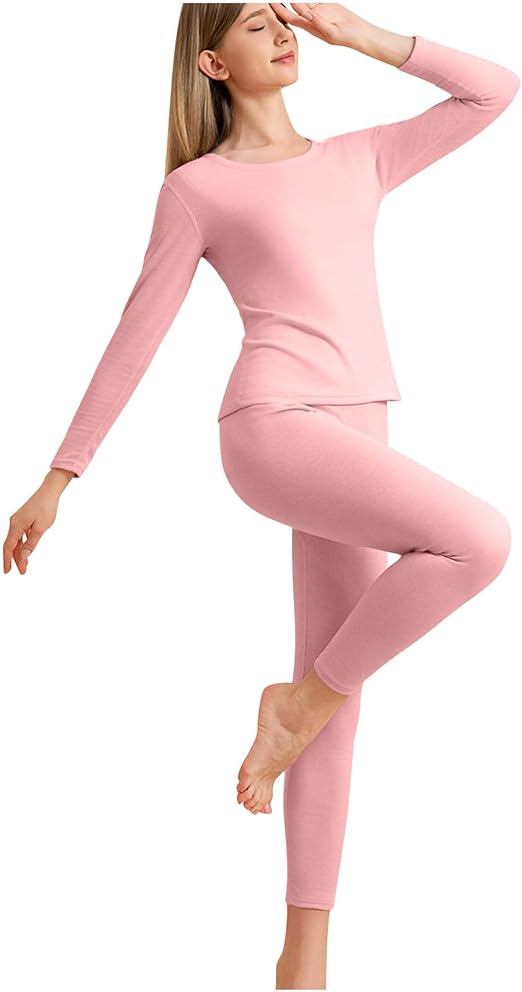 Set 2 Ladies Thermal Top & Bottoms Medium Pink