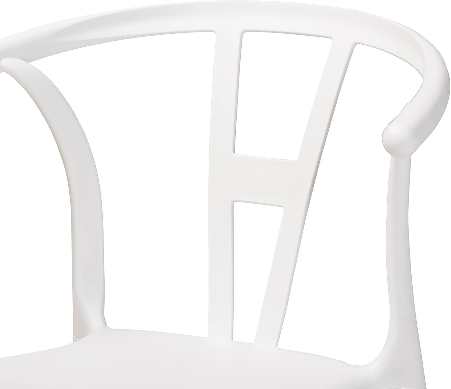 Nordic Style PP Plastic Dining Chair with Backrest White