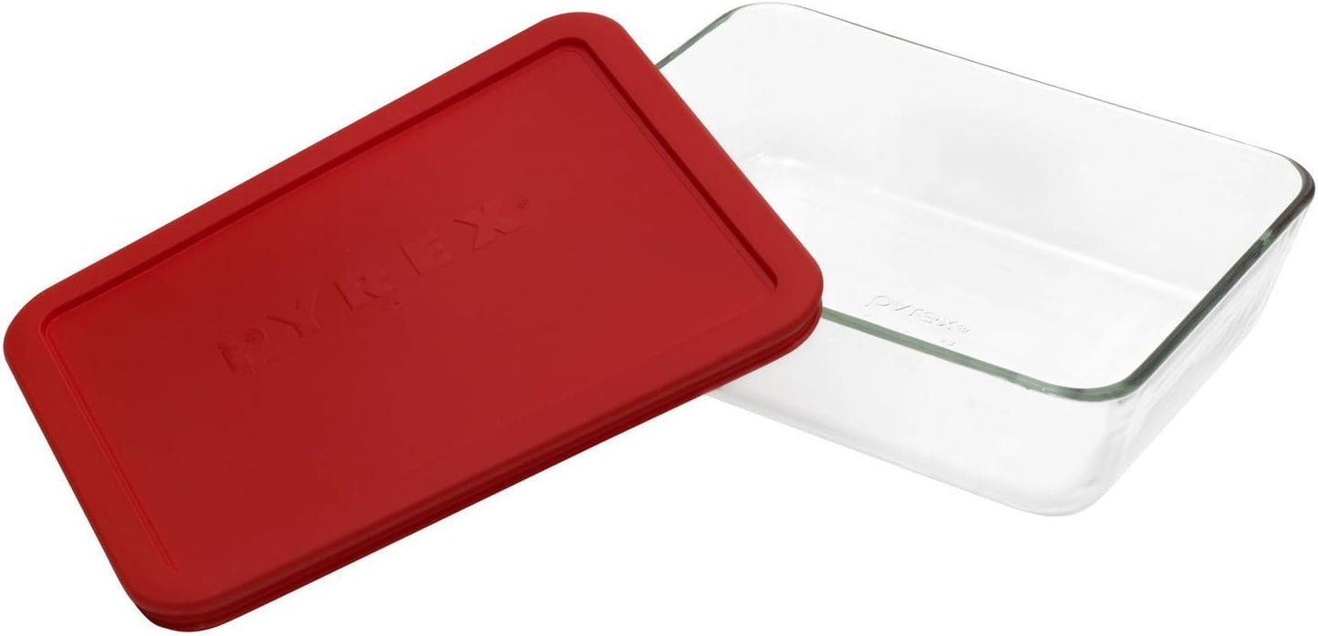 6 pc. Rectangle Food Storage Value Pack w/Red Snug Fit Lids Clear/Red