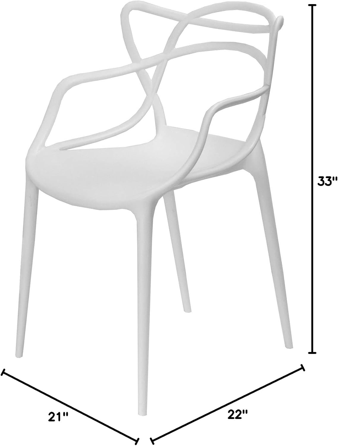Colorful Modern Design Plastic Chair White