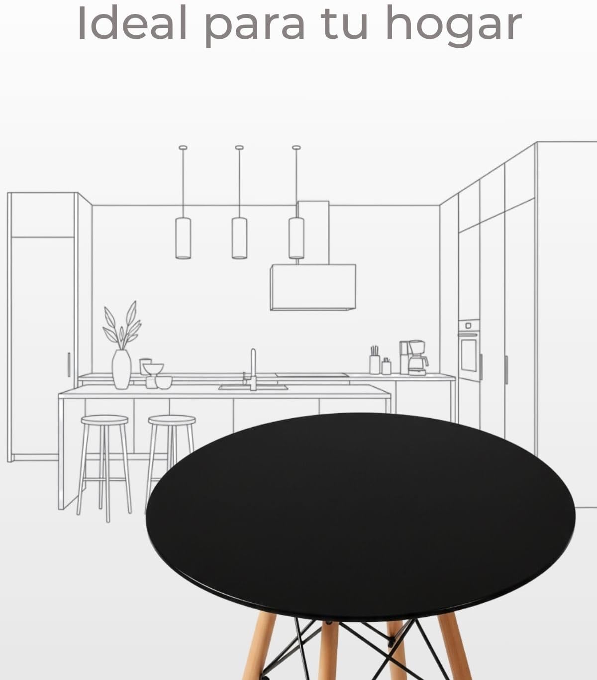 Modern Minimalist Small Round Table Casual Business Black