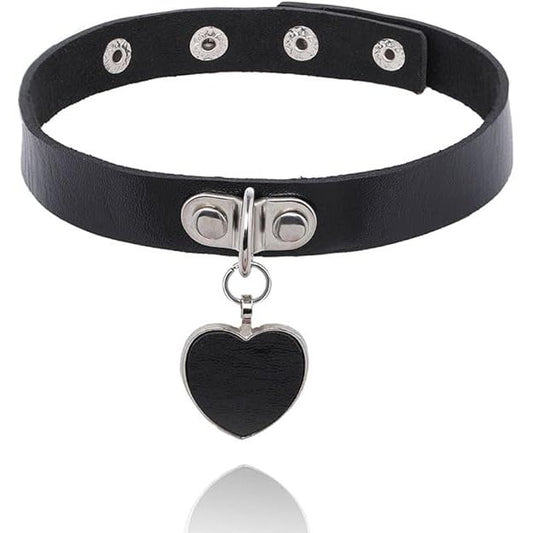 Punk Choker With Black Heart
