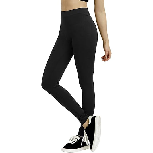 55% Cotton 35% Poly 10% Span Tights Black