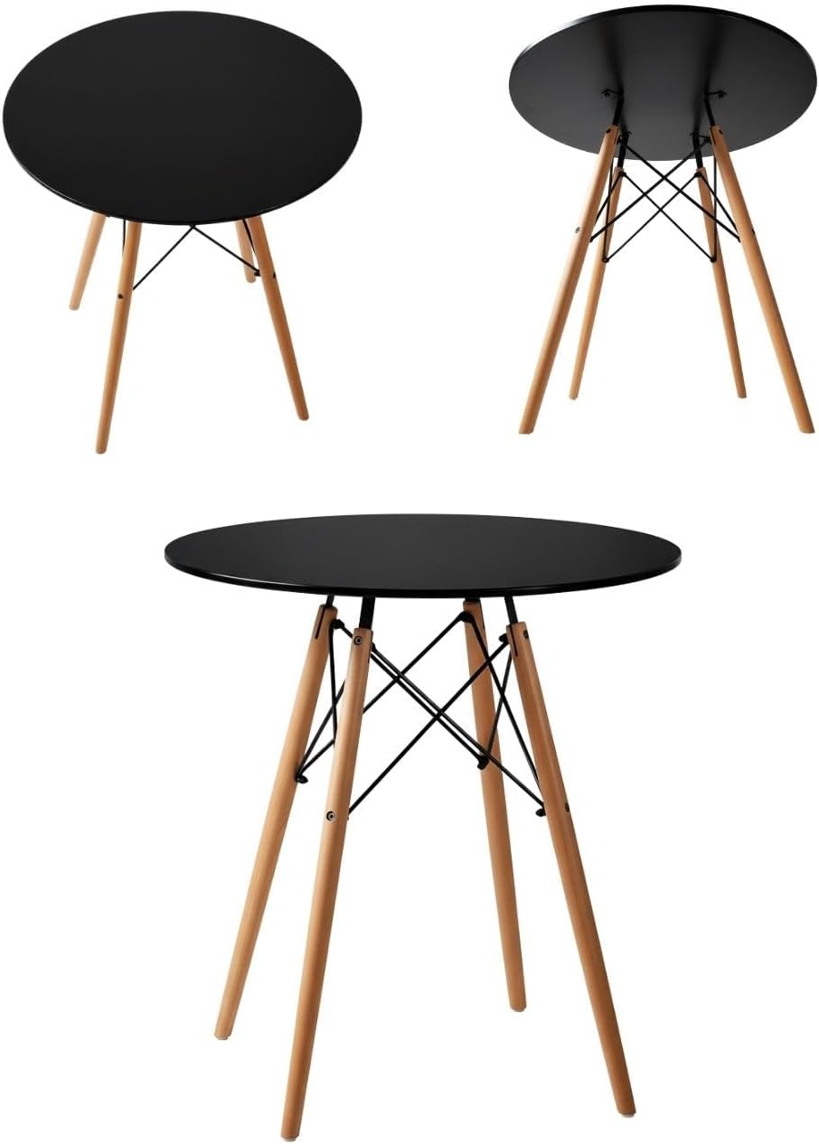 Modern Minimalist Small Round Table Casual Business Black