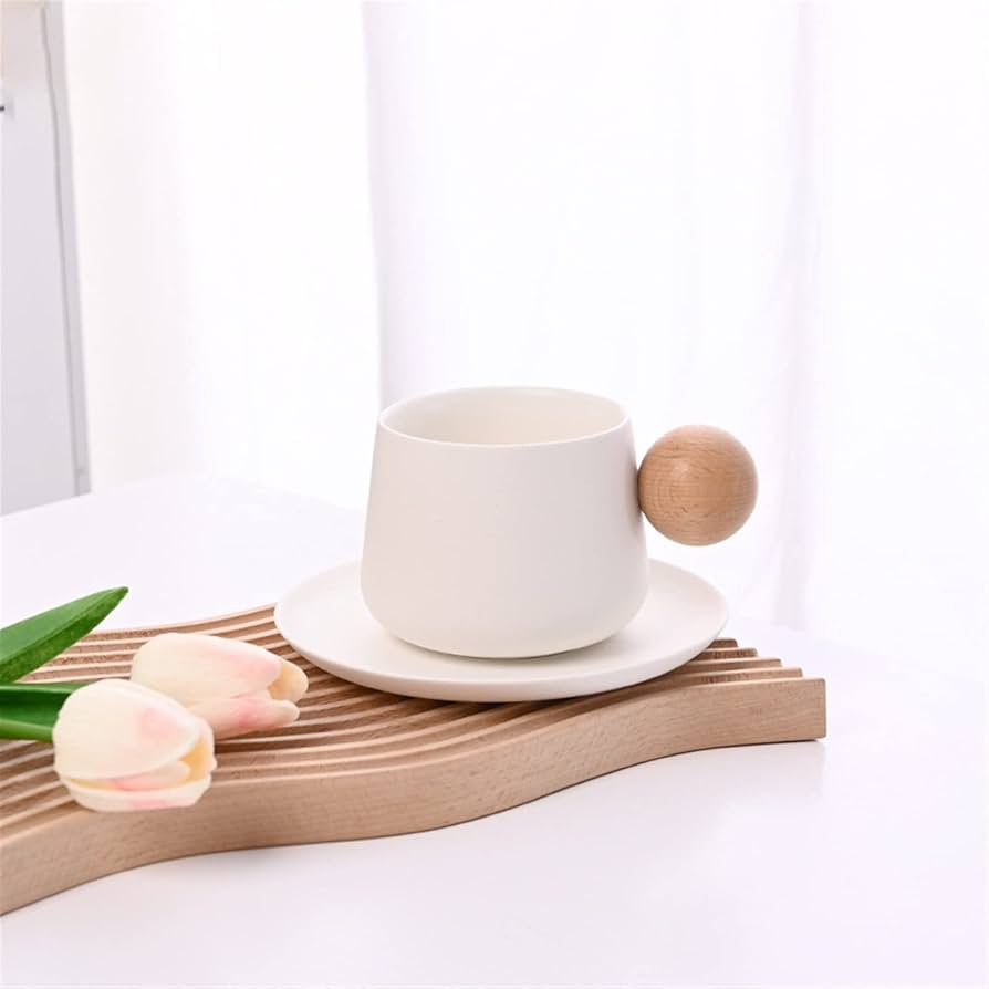 Set of 2 Cup with Saucer White