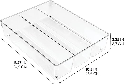 Linus Deep Utensil Org Clear 10.5" x 13.75" x 3"