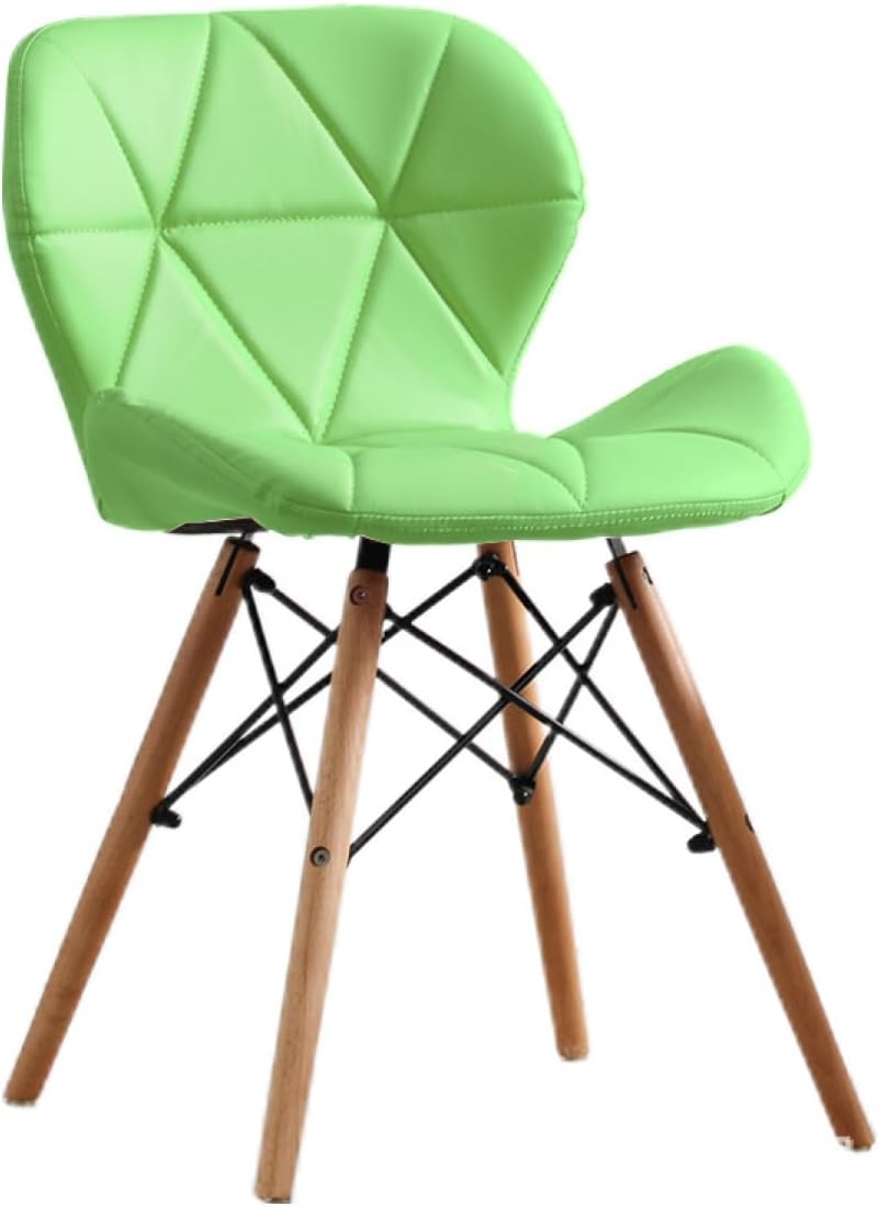 Nordic Tulip Plastic Dining Chair with Soft Cushion Green
