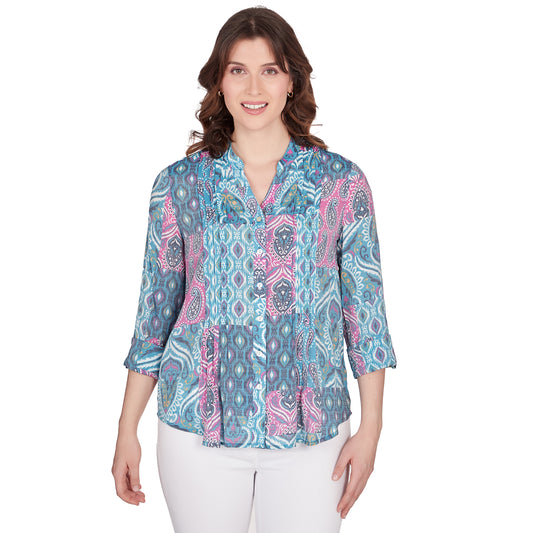 Wov Global Slub Top Mediterranean Blue  - Ruby Rd