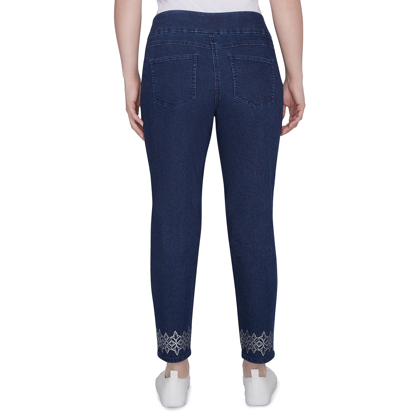 Pull On Extra Stretch Foiled Jeans Dark Indigo - Ruby Rd