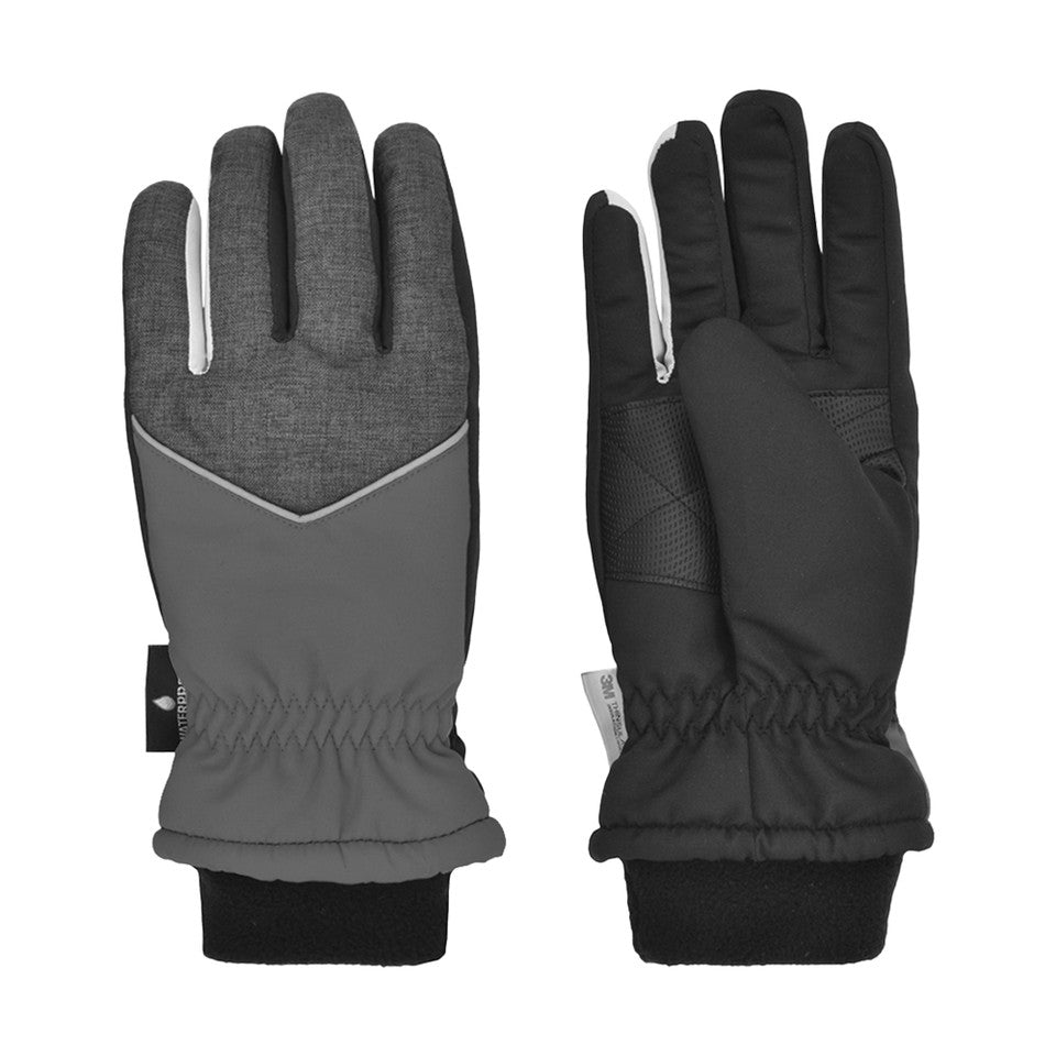 HEATHERED SKI GLOVE - SIZE 8-12  BOYS