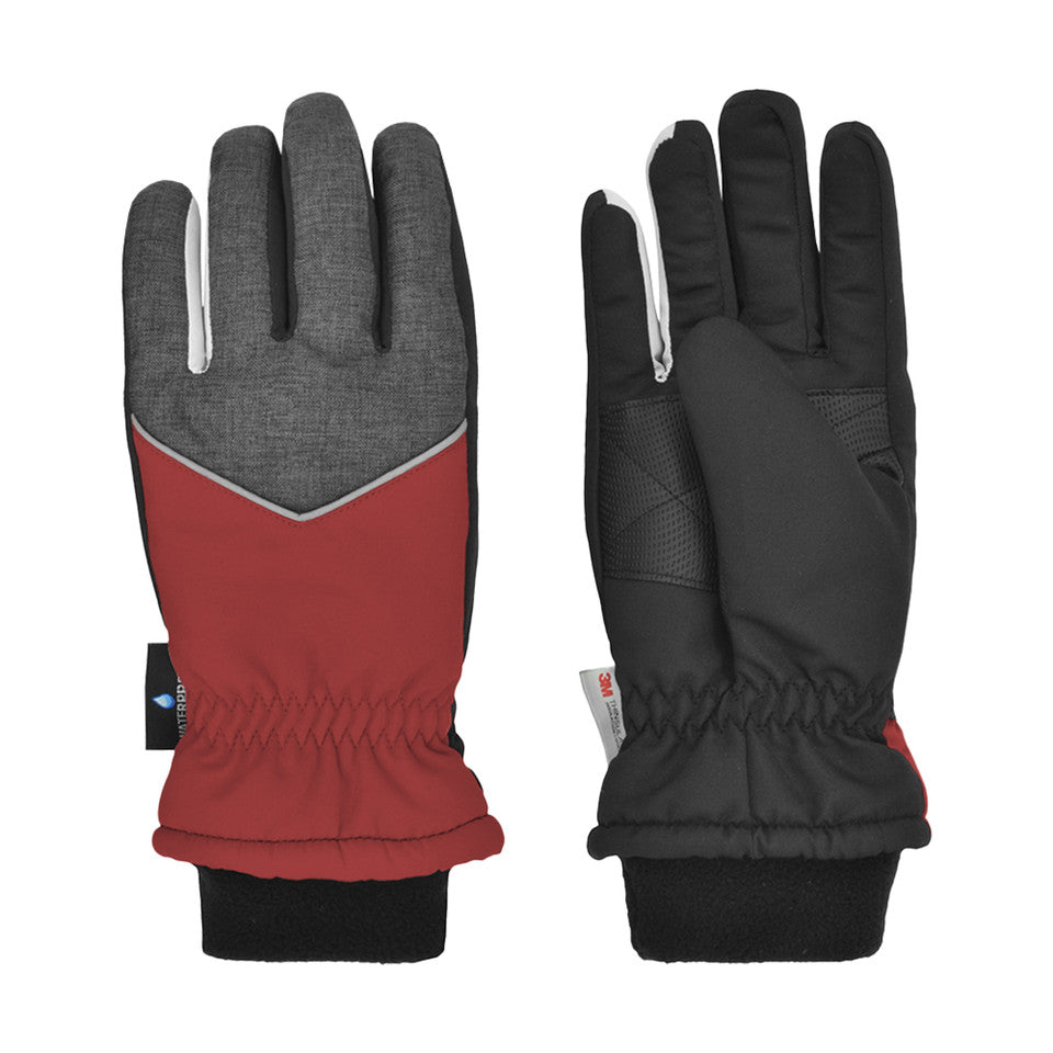 HEATHERED SKI GLOVE - SIZE 8-12  BOYS