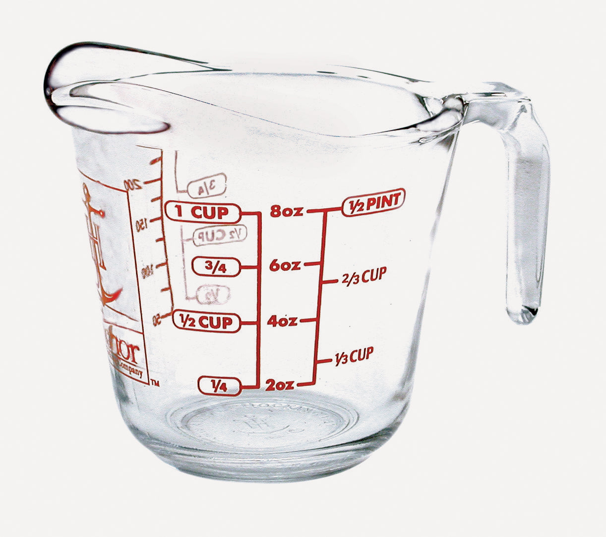 16 oz Open Handle Measuring Cup With Red