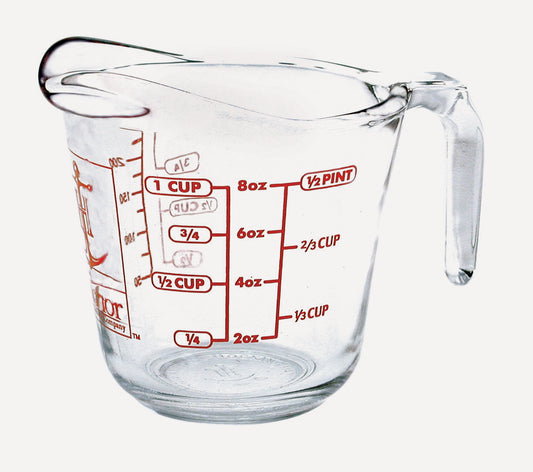 16 oz Open Handle Measuring Cup With Red