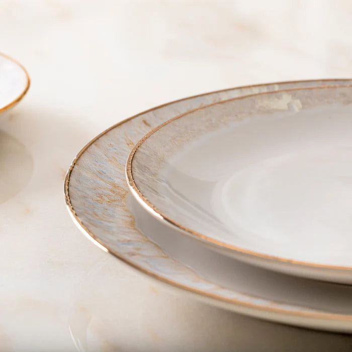 Dinner Plate Taormina White/Gold  11"