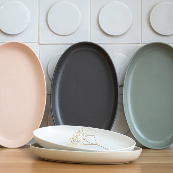 Oval Platter Pacifica Seed Grey  13"