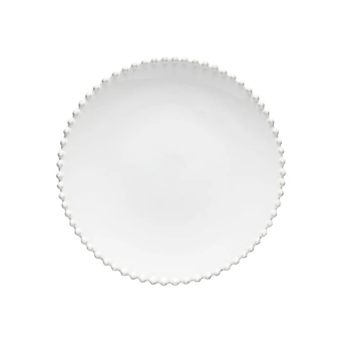 Plato llano blanco perla 28 cm