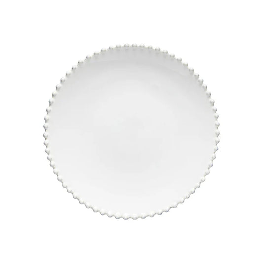 Plato llano blanco perla 28 cm
