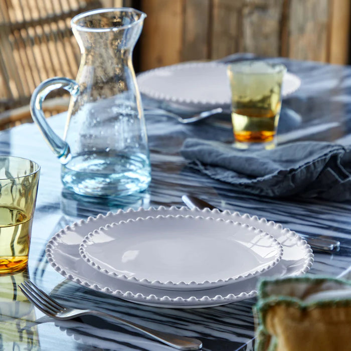 Plato llano blanco perla 28 cm