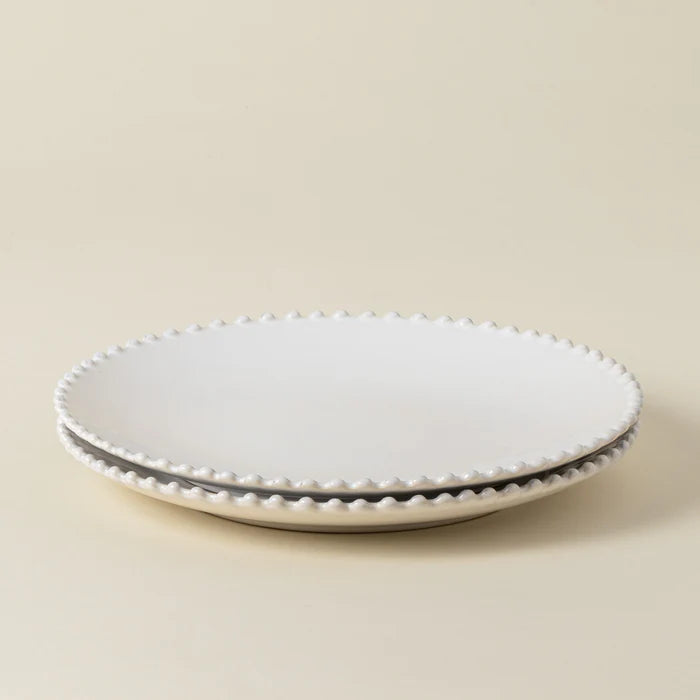 Plato llano blanco perla 28 cm