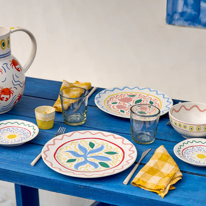 Plato Llano Comporta Summer Bliss Algas Marinas Blanco 28 cm