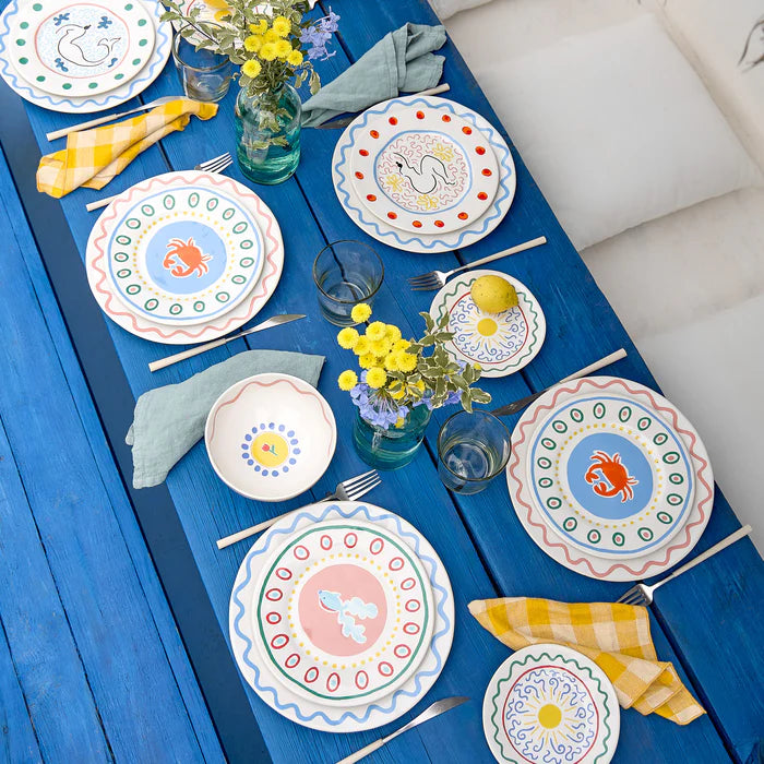 Plato de ensalada/postre Summer Bliss Lady blanco 9"